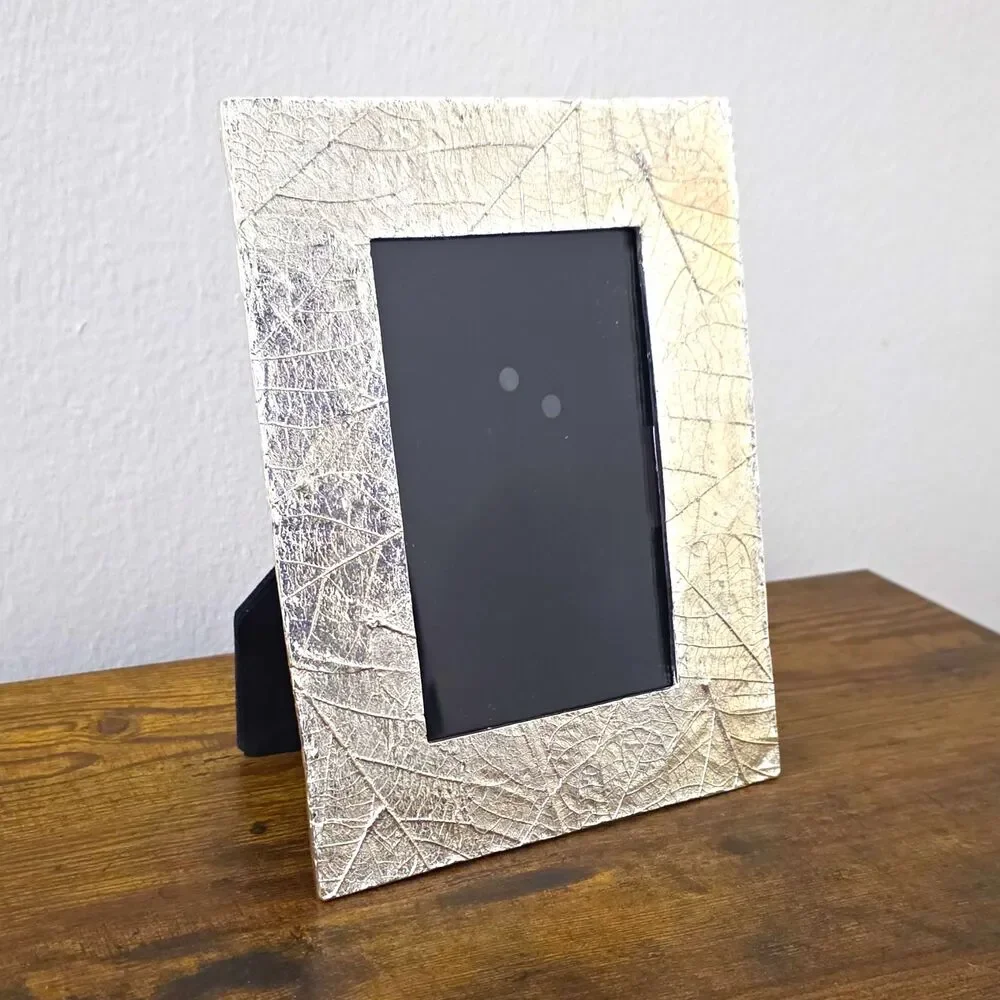 Michael Aram Forest Leaf 4x6 Picture Frame Silver Plated Discontinued Look